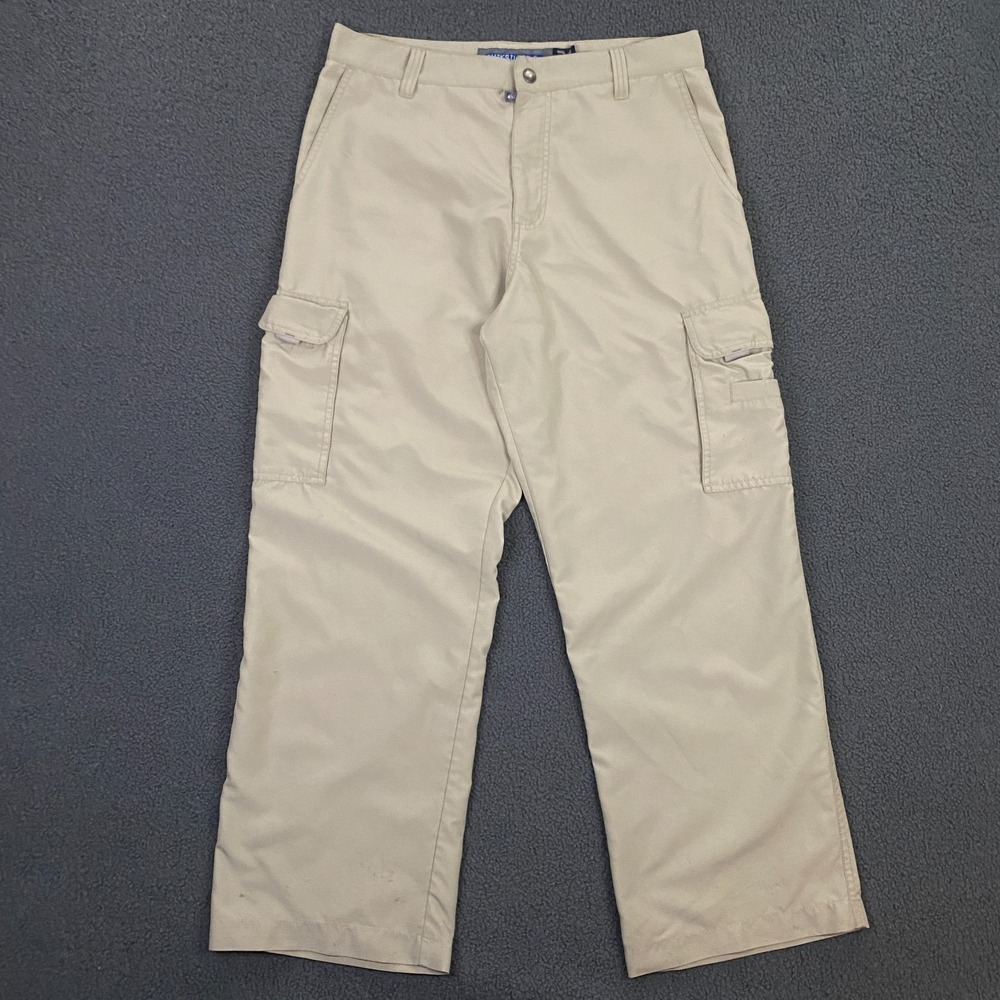 Vintage 90s Y2K Quiksilver Pants size 34 Cargo Baggy Loose Skater Khaki Tan
